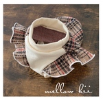 犬服　スコットチェックフリル　ベージュ　秋冬