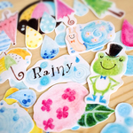 水彩雨粒 フレークシール