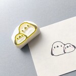 【受注生産】シマエナガ 親子 はんこ 