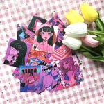 【ラベル ステッカー】女の子 日記シリーズ ②  ＊ 女の子シール ＊ レトロ 
