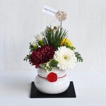 お正月を楽しむ♫ HAPPY NEW YEARセット / 鏡餅フラワーベース・生花ミニブーケセット