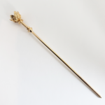 1本 簪 かんざし 蓮 ハス 仏具 金具 和風/ゴールド【約15㎝】(K-15） アジアン 中華 チャイナ