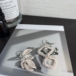 ピアス イヤリング アシンメトリー レース ホワイト