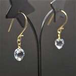 1点限り★18K ブルートパーズピアス ハートファセットカット