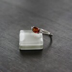 マデイラシトリン　ホリゾンタルCZステッチリング　SILVER925