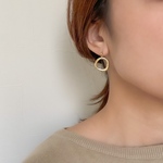 フレンチサークルピアス/イヤリング ゴールド/シルバー