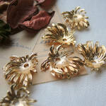 2個＊ 18kgp フラワー 花座 ニッケルフリー デコラティブ 装飾的 import parts IMP-PRT-4230