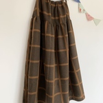 ＊big check♪起毛マキシティアードスカート(brown)＊