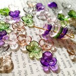 ビーズ 50個(5色×10個) 花びら 透明感 ミックス アクリル