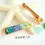 砂浜の夜☆レジンヘアクリップ