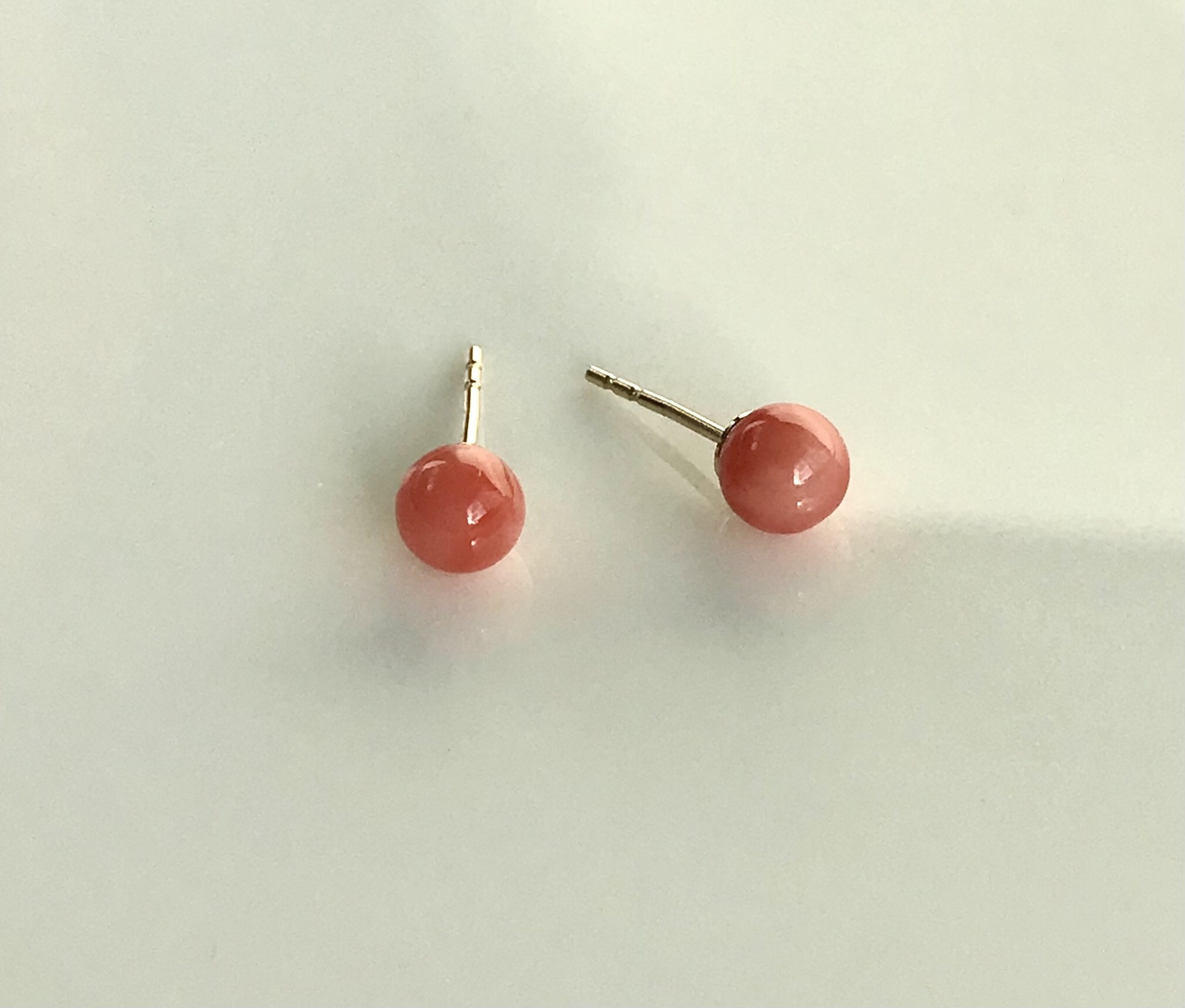 950シルバー珊瑚ピアスピンクカラービンテージ