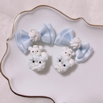 くまフレンチクルーラー水色🧸ネックレス/キーホルダー