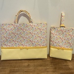 《minmin様オーダー品》花柄×イエローストライプ&パウダー♡リボン セット【入園・入学】