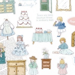 女の子 イラスト フレークシール 40枚set《diary life》 [F571]