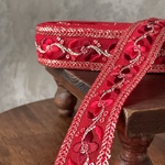[実物のお色味と違う場合があります] インド刺繍リボン　花　インド刺繍　スパンコール　刺繍リボン　リボン　りぼん　※10月8日よりゆうパケットにて発送
