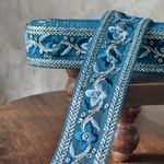 [実物のお色味と違う場合があります] インド刺繍リボン　花　インド刺繍　スパンコール　刺繍リボン　リボン　りぼん　※10月8日よりゆうパケットにて発送