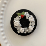 ビーズ刺繍くるみボタン（ヘアゴム/ブローチ）