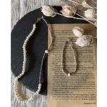 •極小シルバー真鍮ビーズと1粒淡水パールのブレスレット