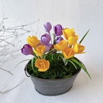 春のお庭のクロッカス（ペーパーフラワー）