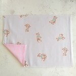 30×40  テディベア柄*ランチョンマット 韓国風 大人 くまさん 給食 女の子 小学校 保育園  ブルーグレー