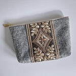 インド刺繍 ＊ マチ付ポーチ