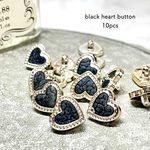 10pcs★button・black heart （ハートアクリルボタン）