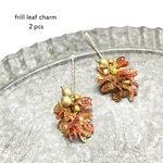 【NEW】2pcs★charm・frill leaf/mandarin(スパンコールチャーム)