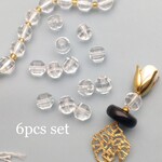 6個セット!8mm ファセットカットビーズ  クリスタル  天然石/合成石/多面カット/ラウンドカット/スペーサー