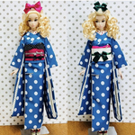 misakiサイズ　ダブルコーディネイトセット　青ドット