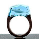 Dolphin  ring 【バンドウイルカ】　　ウッドレジン
