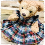 ぬいぐるみ着せ替え服 ジャンパースカート(格子柄)