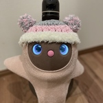 ラボット帽子　ピンク✖️グレー