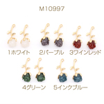 M10997-3  18個  立体型フラワーパーツ 11×28mm ゴールド  3X（6ヶ）