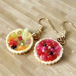 ミニチュア イチゴとフルーツのタルト ピアス