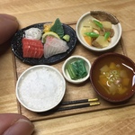 お刺身と肉じゃが定食  ミニチュア