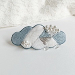 刺繍バレッタ＊くもり時々あめ