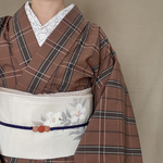 ブラウンチェック木綿着物