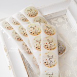 【200pcs.】 thank you ギフト ラッピング シール 小花 ナチュラル ／ SN727