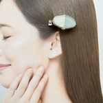 シーグラスのヘアクリップ（ラムネホワイト）