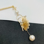 B01  かんざし　蝶簪　コットンパール簪　蝶々簪　蝶々　