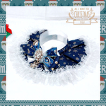 【🎄 ✦𝕄𝕖𝕣𝕣𝕪 ℂ𝕙𝕣𝕚𝕤𝕥𝕞𝕒𝕤✦🎄】スノーフレークネイビー×ホワイトドットレース《ケープ首輪》