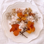 orange headdress ヘッドドレス　ヘッドパーツ　ドライフラワー　髪飾り