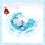 【🎄 ✦𝕄𝕖𝕣𝕣𝕪 ℂ𝕙𝕣𝕚𝕤𝕥𝕞𝕒𝕤✦🎄】スノーフレークブルー❄️雪の結晶モチーフ×ボンボンレース《ロングチュールケープ首輪》