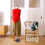 ストレッチコーデュロイコクーンパンツlong（キャメル）