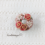 リース帯留め〈Bouquet・miniRedrose・盛り〉
