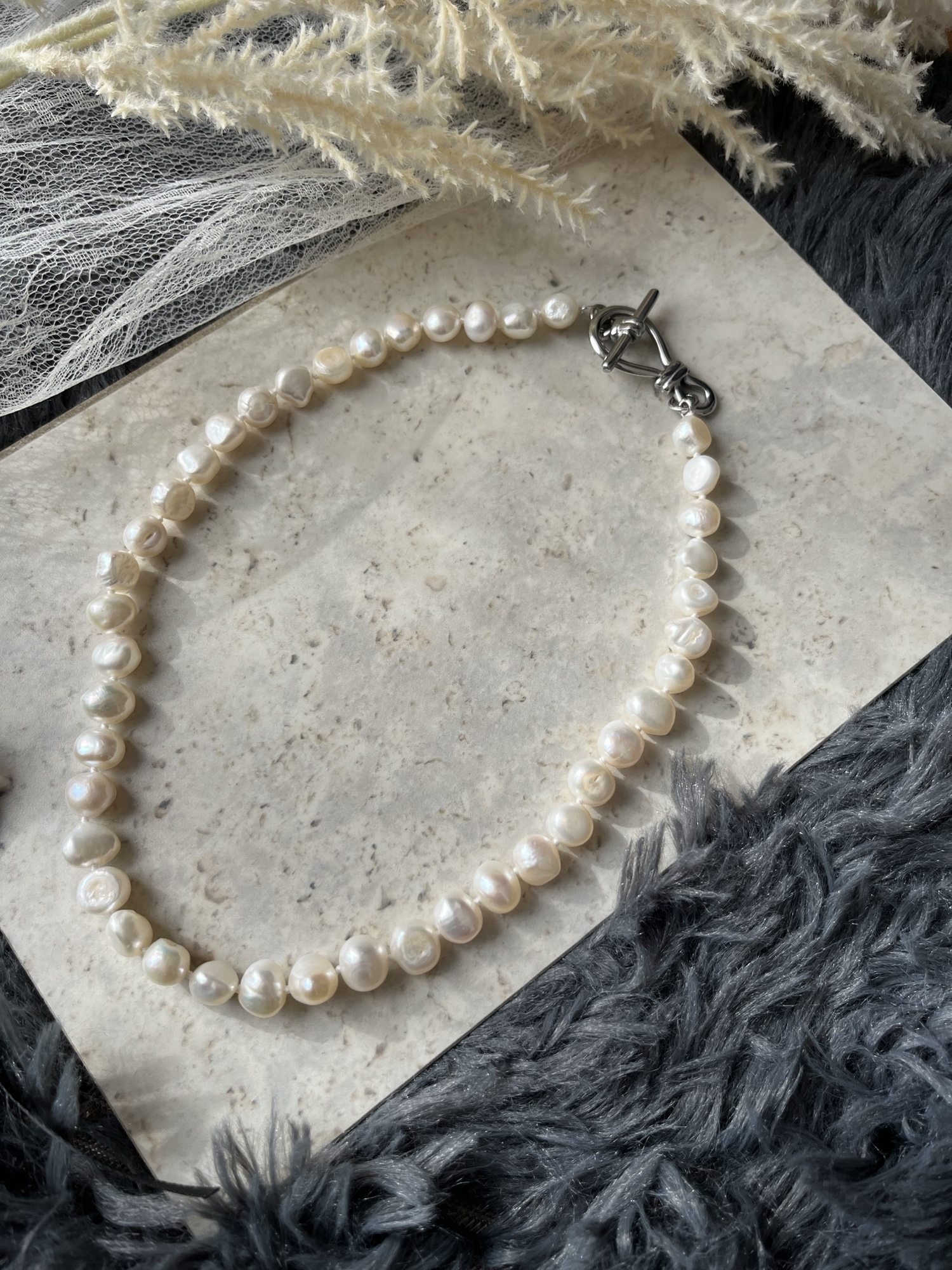 amane Short freshwater pearl necklace