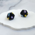 black×colorful hexagon earring⋆*(D-6a)