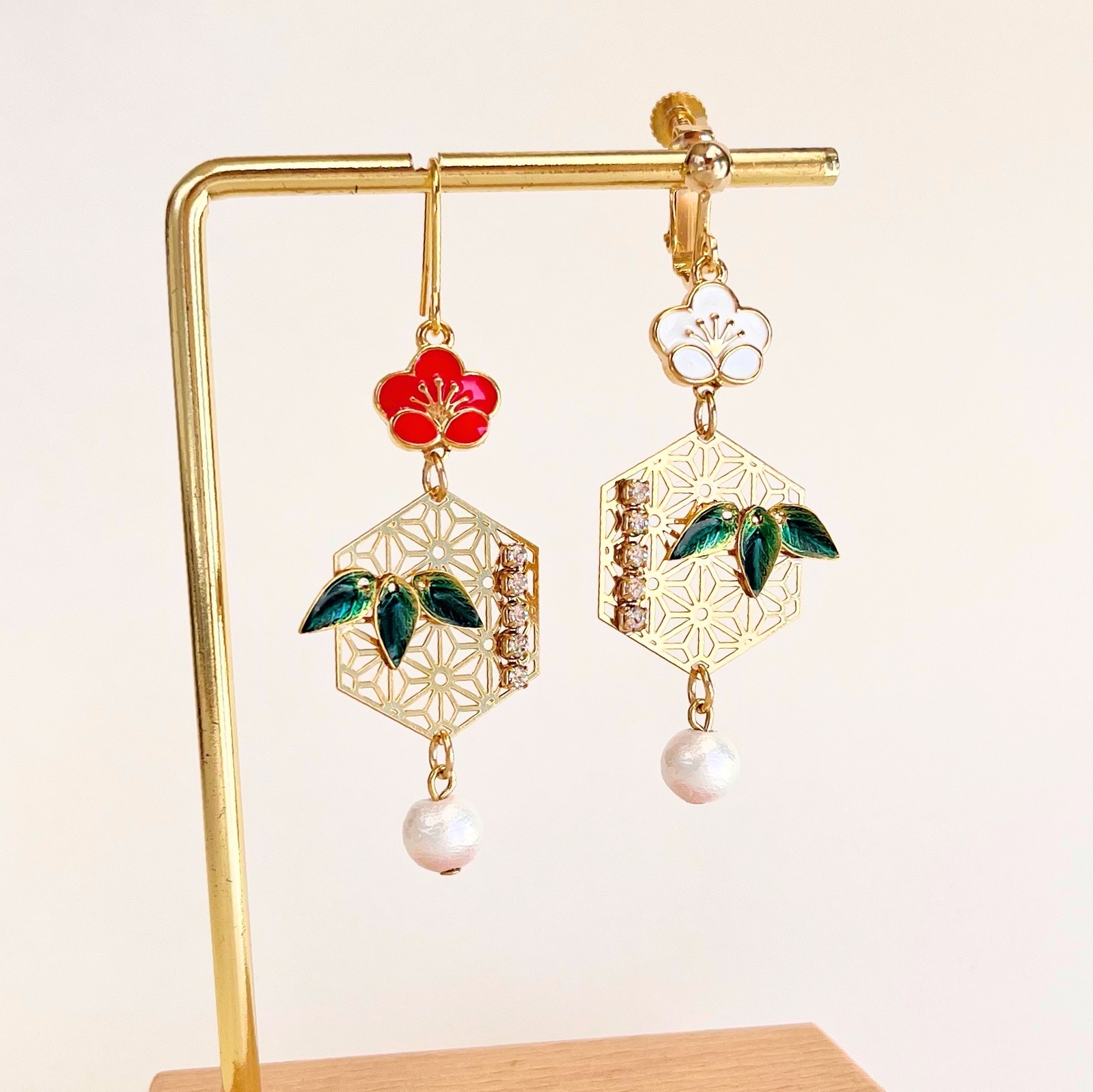 お正月の耳飾り🎍( 迎春 門松 和柄 和風 正月 元旦 イヤリング