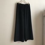 カシミヤ100％黒で作ったワイドパンツ