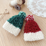 【Xmas🎄限定】ニット帽2枚Set  グリーン&レッド　ドールサイズ